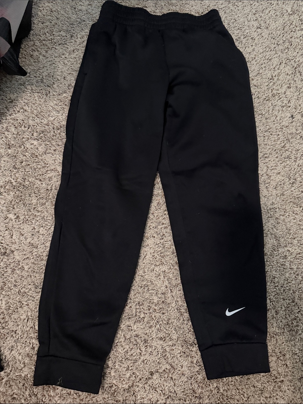 Nike Black Kids' Jogger Sweatpants with White Swoosh